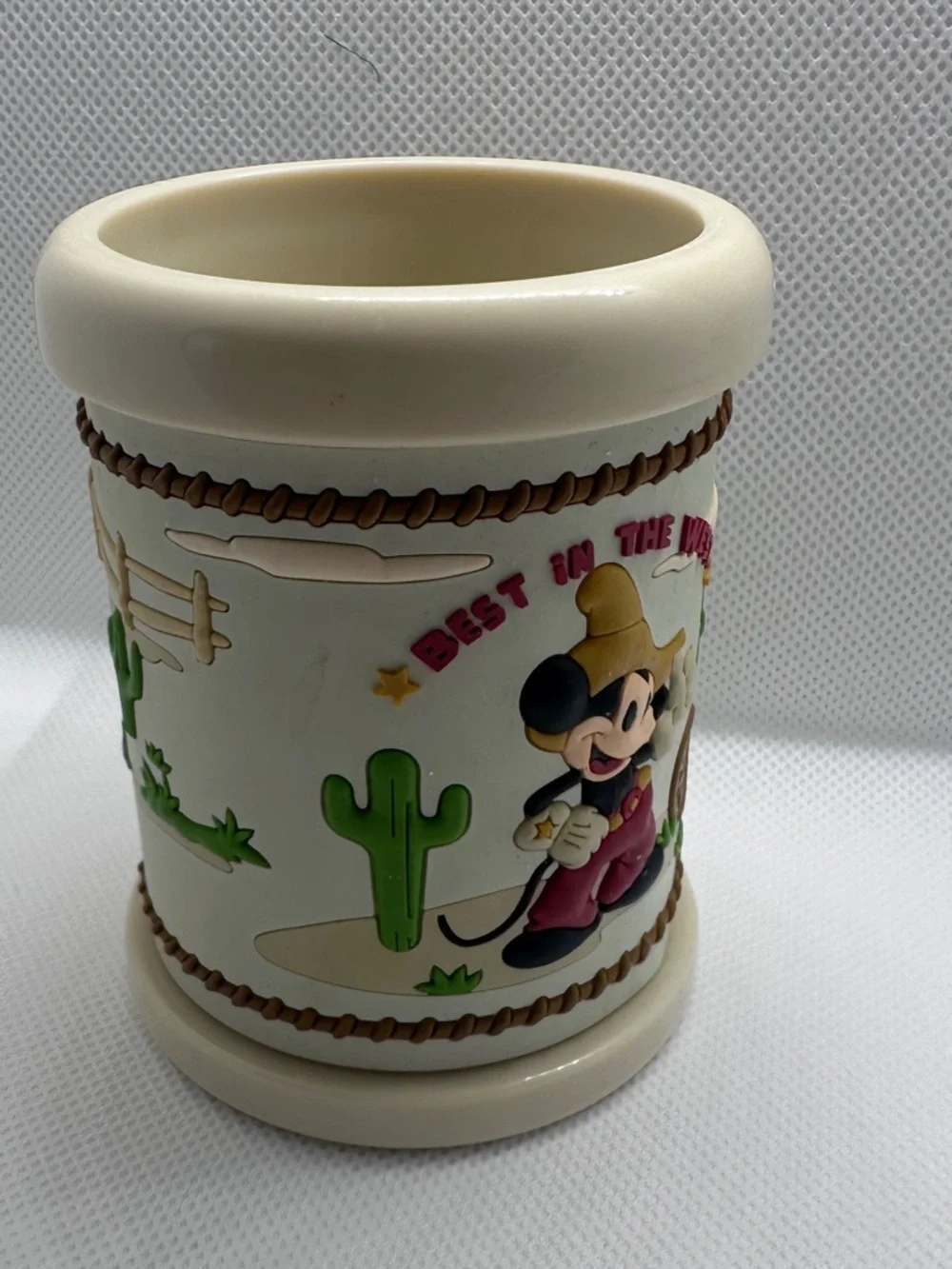 Mickey Mouse Retro Western Bath Set - Creamer Soap , Toothbrush, Drink Dishes